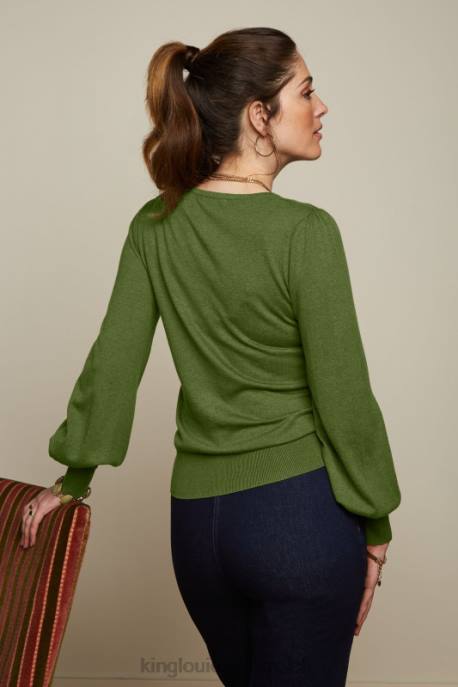 Bekleidung bei King Louie Frauen Maya-Top-Kokon posey grün 8LT075