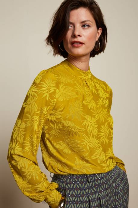 Bekleidung bei King Louie Frauen Phoebe Top-Popup Currygelb 8LT042