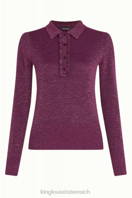 Bekleidung bei King Louie Frauen Polo-Rüschenoberteil in Lapislazuli Kaspia lila 8LT066