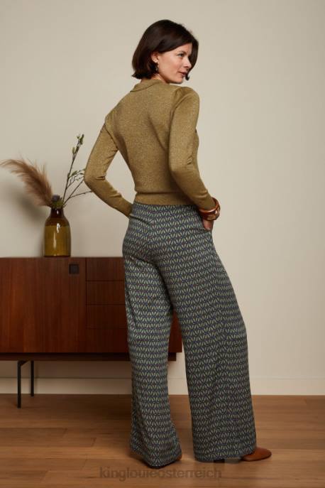 Bekleidung bei King Louie Frauen Polo-Rüschenoberteil in Lapislazuli goldbraun 8LT065