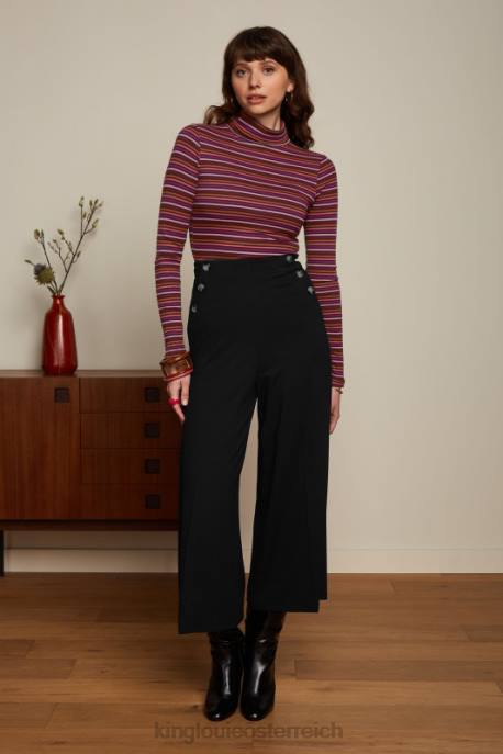 Bekleidung bei King Louie Frauen Rollkragenoberteil Rolla Stripe Mesa-Rosa 8LT056