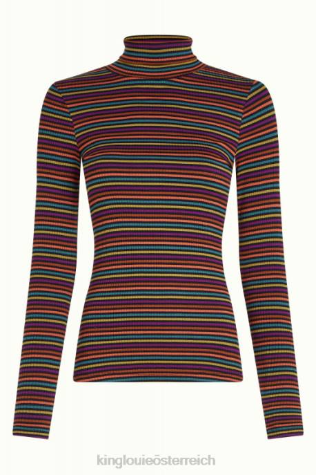 Bekleidung bei King Louie Frauen Rollkragenoberteil Rolla Stripe Umbre 8LT057