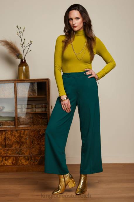 Bekleidung bei King Louie Frauen Rollkragenoberteil, Uni-Ripp Currygelb 8LT046