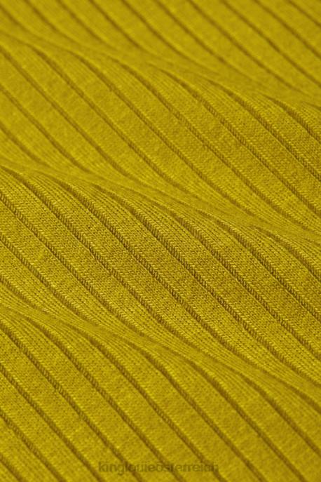 Bekleidung bei King Louie Frauen Rollkragenoberteil, Uni-Ripp Currygelb 8LT046