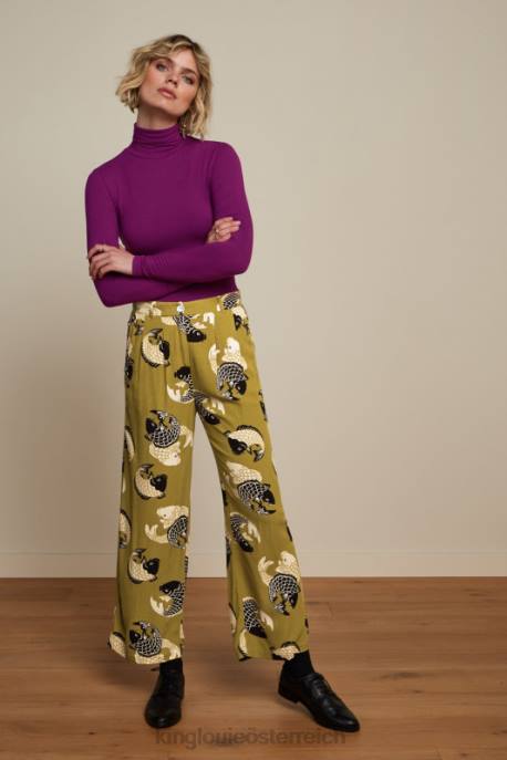 Bekleidung bei King Louie Frauen Rollkragenoberteil, Uni-Ripp Kaspia lila 8LT048