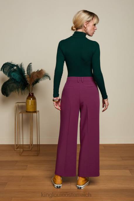 Bekleidung bei King Louie Frauen Rollkragenoberteil, Uni-Ripp Kieferngrün 8LT047