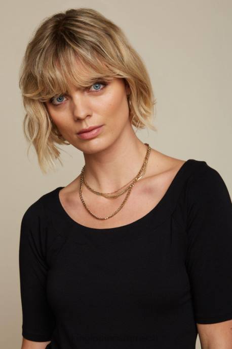 Bekleidung bei King Louie Frauen Sarah Top Ecovero Licht Schwarz 8LT0105