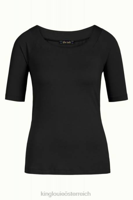 Bekleidung bei King Louie Frauen Sarah Top Ecovero Licht Schwarz 8LT0105