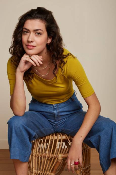 Bekleidung bei King Louie Frauen Sarah Top Ecovero Licht frühlingsgelb 8LT0106