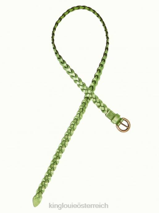 Zubehörteil bei King Louie Frauen glänzender geflochtener Gürtel Waldrebengrün 8LT0187